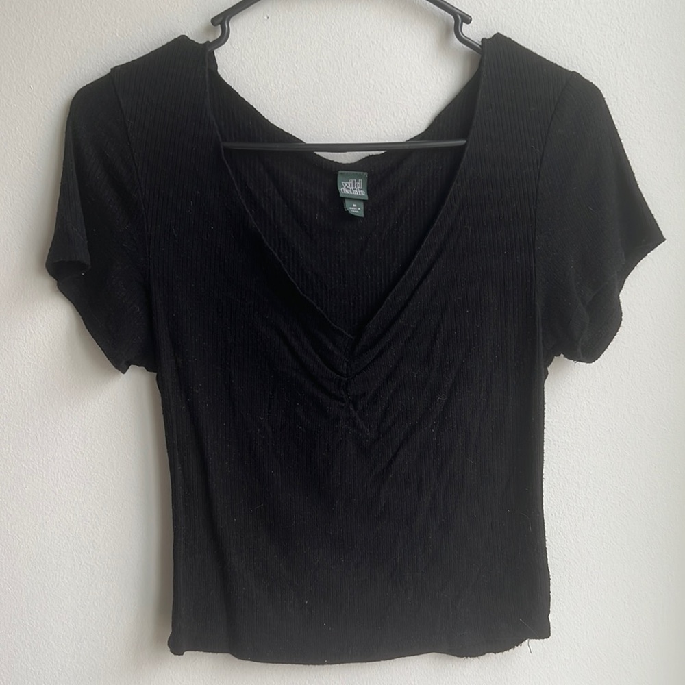 Black V-Neck Top